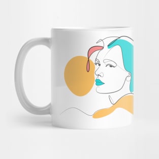 Lineart women face from side Mug